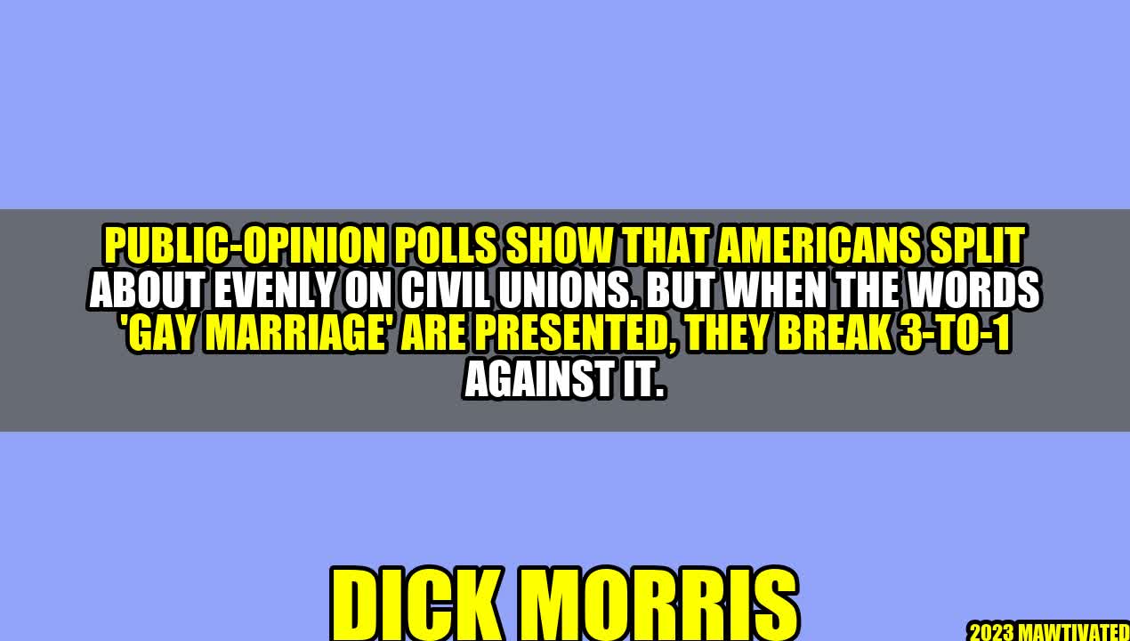 3-to-1 Against: The American Opinion on Gay Marriage