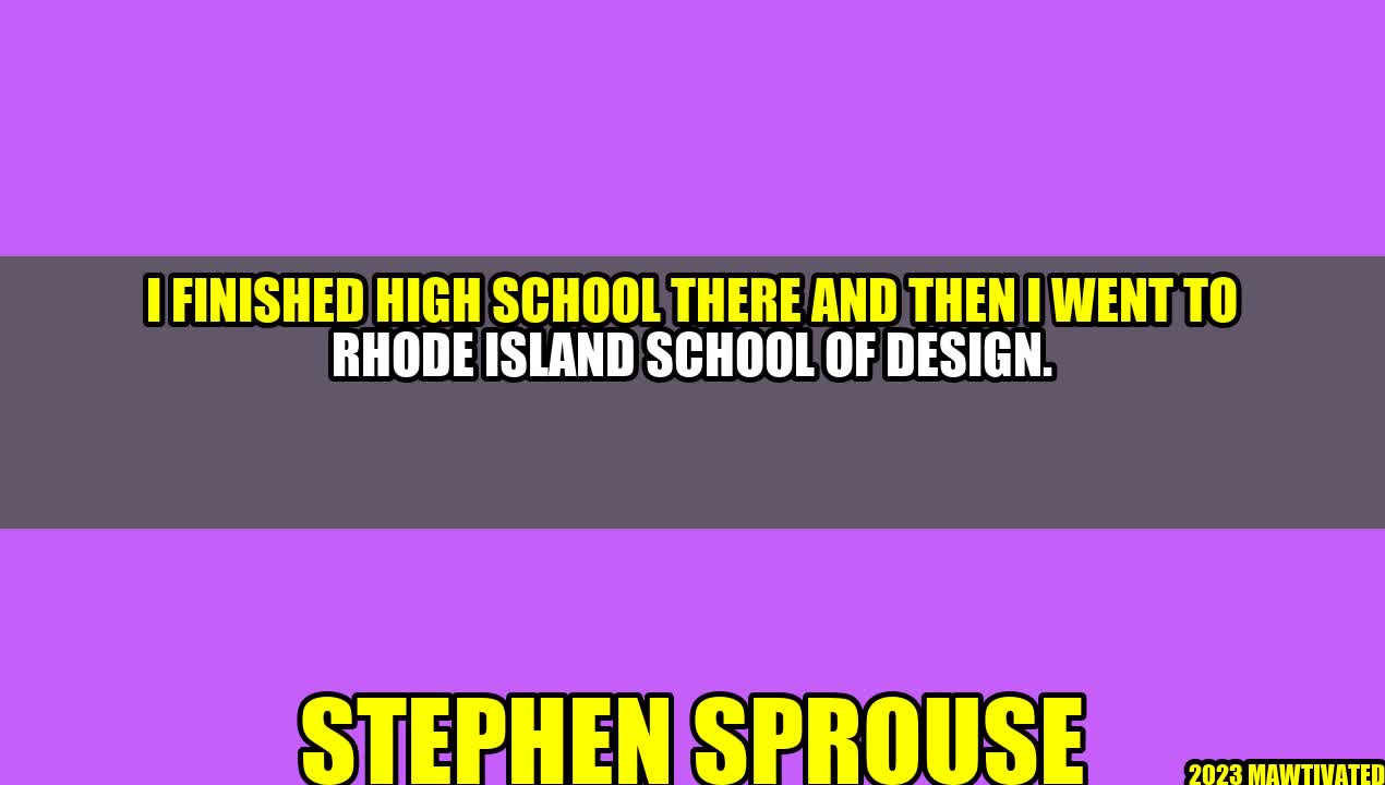 From High School to Rhode Island School of Design – Stephen Sprouse Story