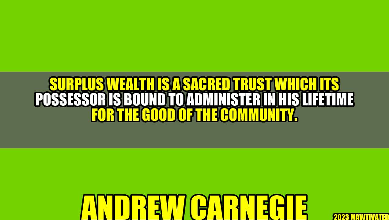 Surplus Wealth: A Sacred Trust